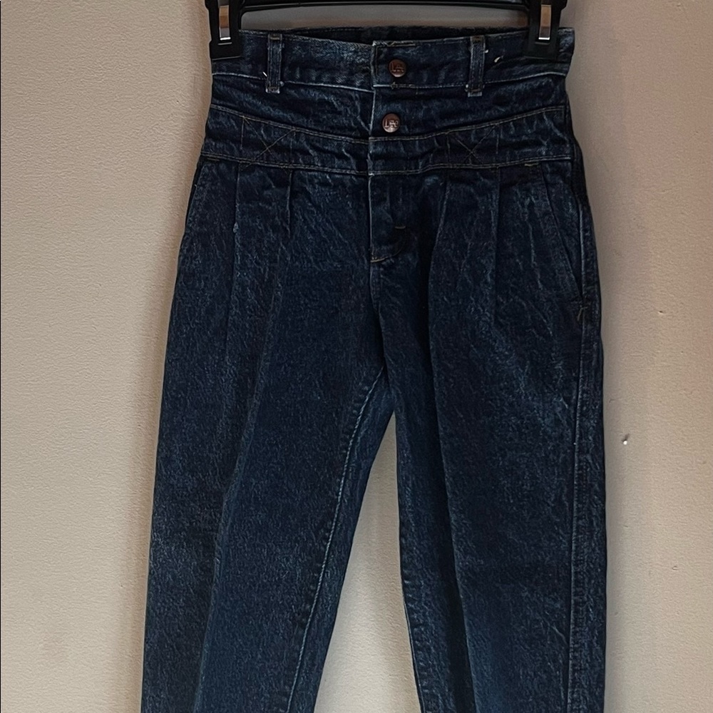 Vintage Lee Denim Skinny Leg Black Jeans Youth Boys Size 8R 90’s Double Buttoned